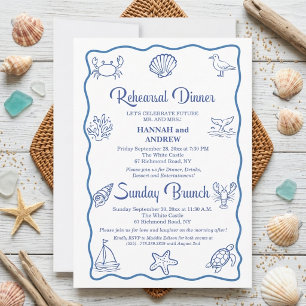 Convite Jantar de Ensaios do Brunch de Domingo da Vida Mar