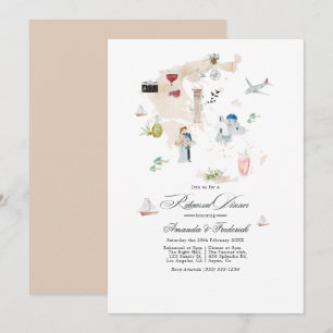 Convite Jantar de Ensaios do Casamento em Destino na Gréci