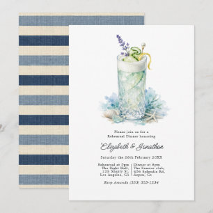 Convite Jantar de Ensaios do Coquetel Seafoam Coastal Chic