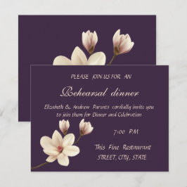 Convite Jantar de Ensaios Elegant Chic Magnolia