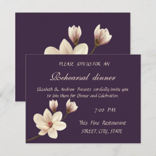 Convite Jantar de Ensaios Elegant Chic Magnolia