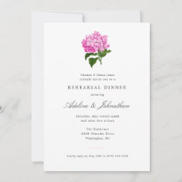 Convite Jantar de Ensaios Elegante Hortênsia Rosa