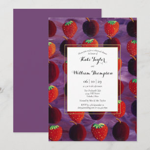 Convite Jantar de Ensaios Elegante País de Frutas Vermelha