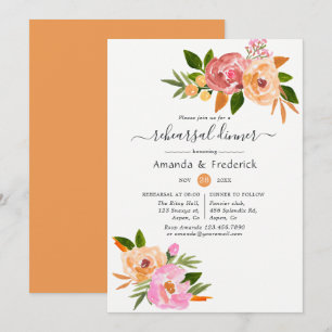 Convite Jantar de Ensaios Florais de Casamento de Primaver