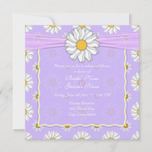 Convite Jantar de Ensaios Florais Roxo Amarelo e Branco