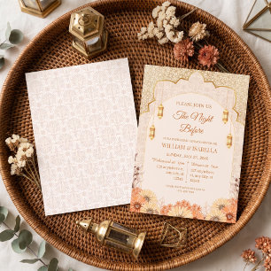 Convite Jantar de Ensaios Floral com Lanterna Árabe Elegan