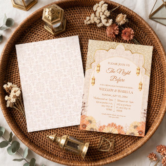 Convite Jantar de Ensaios Floral com Lanterna Árabe Elegan