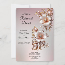 Convite Jantar de Ensaios Floral Rosa Decorativo