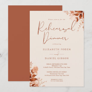 Convite Jantar de Ensaios Floral Rústico Outono