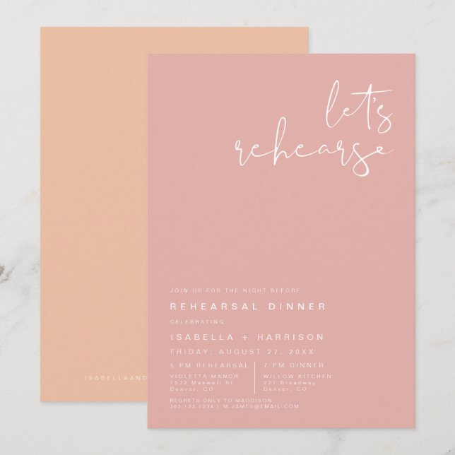 Convite Jantar de Ensaios LEAH Vibrante Pastel Brilhante d (Frente/Verso)