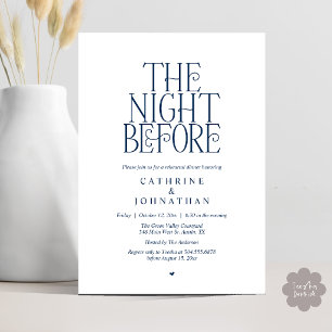 Convite Jantar de Ensaios Minimalista "The Night Before"