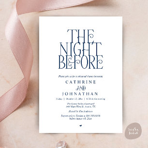 Convite Jantar de Ensaios Minimalista "The Night Before"