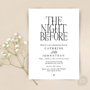 Convite Jantar de Ensaios Minimalista "The Night Before"