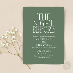 Convite Jantar de Ensaios Minimalista "The Night Before"