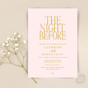 Convite Jantar de Ensaios Minimalista "The Night Before"