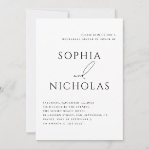 Convite Jantar de Ensaios Minimalista Tipografia Elegant