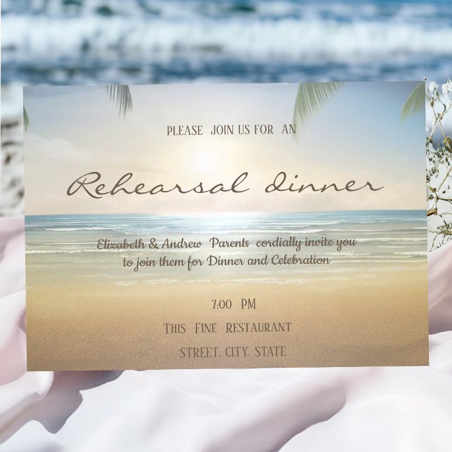 Convite Jantar de Ensaios Palms Sunset Beach (Criador carregado)
