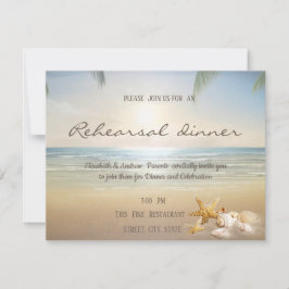Convite Jantar de Ensaios Palms Sunset Beach Seashells