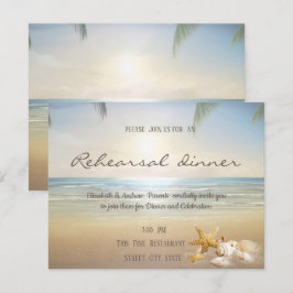 Convite Jantar de Ensaios Palms Sunset Beach Seashells