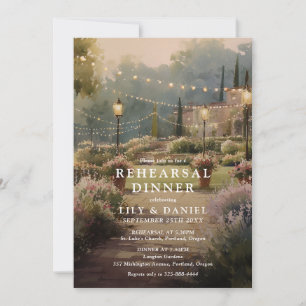 Convite Jantar de Ensaios Rústico com Aquarela de Jardim R