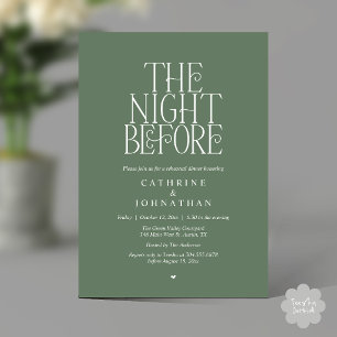 Convite Jantar de Ensaios "The Night Before" Verde Salvia