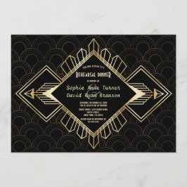 Convite Jantar de Ensaios Vintage 20s Dourado O Grande Gat