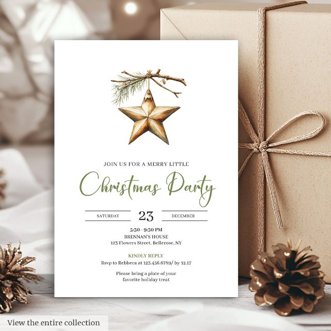 Convite Jantar de Férias Rústico Cores Neutras Boho Modern (Modern Boho Neutral Colors Rustic Holiday Dinner Invite)