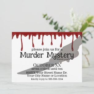 Convite Jantar de Festa com Jogo de Mistério de Assassinat
