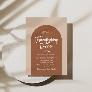 Convite Jantar de Friendsgiving Moderno Arco Tempero