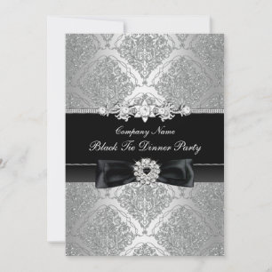 Convite Jantar de Gala Corporativo Damask & Bow