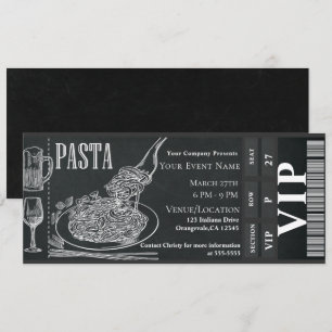 Convite Jantar de Massa e Vinho Ingresso VIP para Jantar c