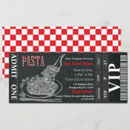 Convite Jantar de Massa Giz VIP Bilhete de Jantar Rústico