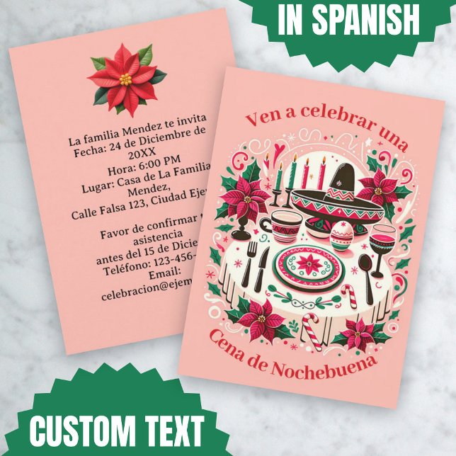 Convite Jantar de Natal (Invitación Cena de Nochebuena Spanish Invitation)