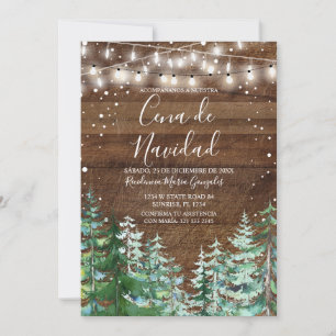 Convite Jantar De Natal Árvores De Pinheiro Natalino Rústi