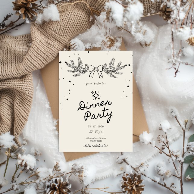 Convite Jantar de Natal com Botânica de Inverno (Criador carregado)