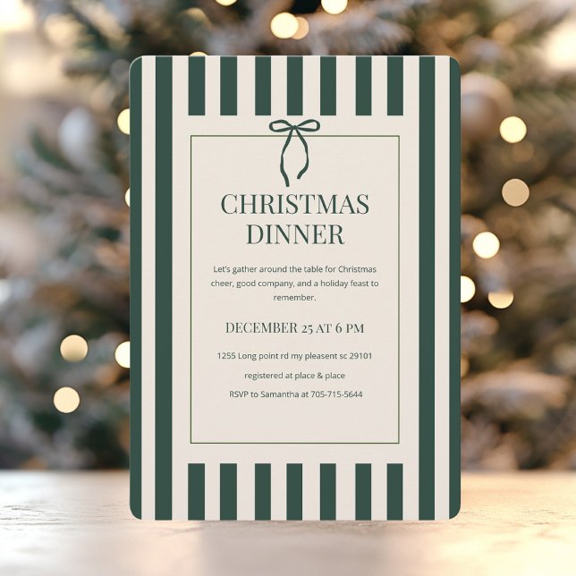 Convite Jantar de Natal com Listra Verde (Criador carregado)