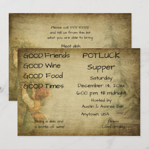 Convite Jantar de Natal com Pratos Compartilhados