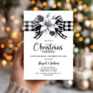 Convite Jantar de Natal com Xadrez de Búfalo
