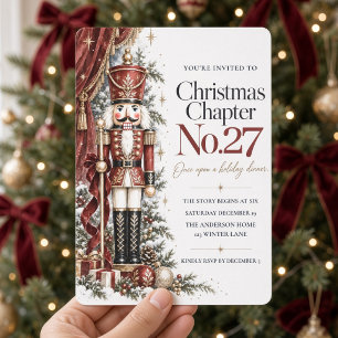 Convite Jantar de Natal do Quebra-Nozes Borgonha Livro de 