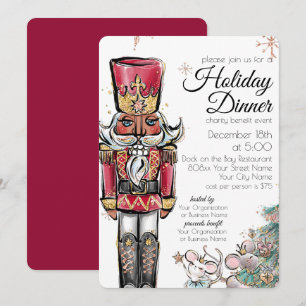 Convite Jantar de Natal Evento de Caridade Nutcracker Nata