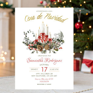 Convite Jantar de Natal Mexicano Espanhol Cena De Natal