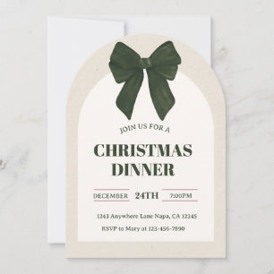Convite Jantar de Natal Personalizado Elegante Feriado