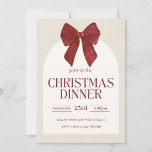 Convite Jantar de Natal Personalizado Elegante Feriado
