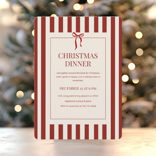 Convite Jantar de Natal Vermelho (Criador carregado)
