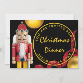 Convite Jantar de Natal Vermelho Vigília de Natal Noz queb