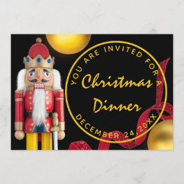 Convite Jantar de Natal Vermelho Vigília de Natal Noz queb