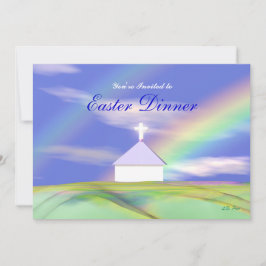 Convite Jantar de Páscoa Igreja e Arco-íris