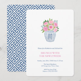 Convite Jantar de Recém-Casados Rosa Naval Preparatório Ja