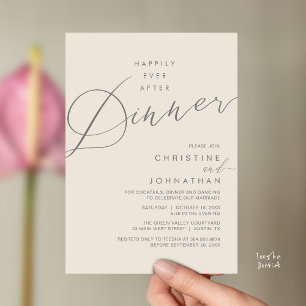 Convite Jantar de Recepção de Casamento Feliz para Sempre