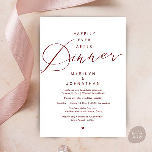 Convite Jantar de Recepção de Casamento Feliz para Sempre